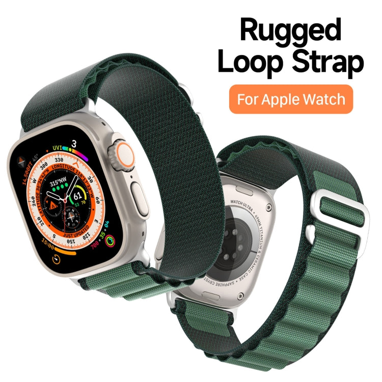 For Apple Watch 42mm / 41mm / 40mm / 38mm DUX DUCIS GS Series Nylon Loop Watch Band(Dark Green)
