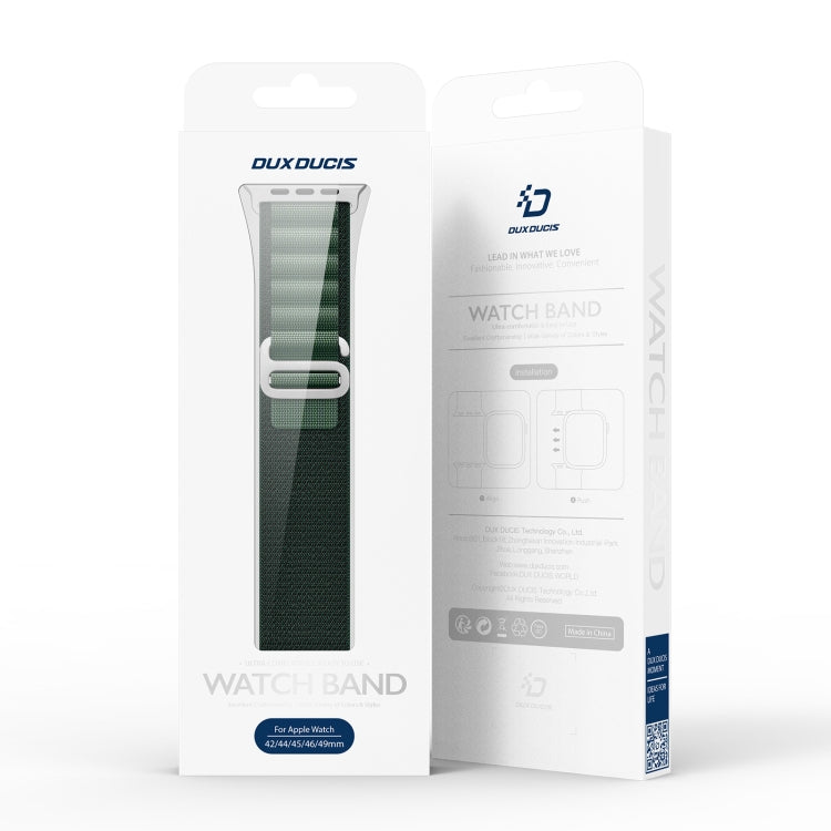For Apple Watch 42mm / 41mm / 40mm / 38mm DUX DUCIS GS Series Nylon Loop Watch Band(Dark Green)