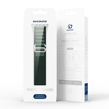 For Apple Watch 42mm / 41mm / 40mm / 38mm DUX DUCIS GS Series Nylon Loop Watch Band(Dark Green)