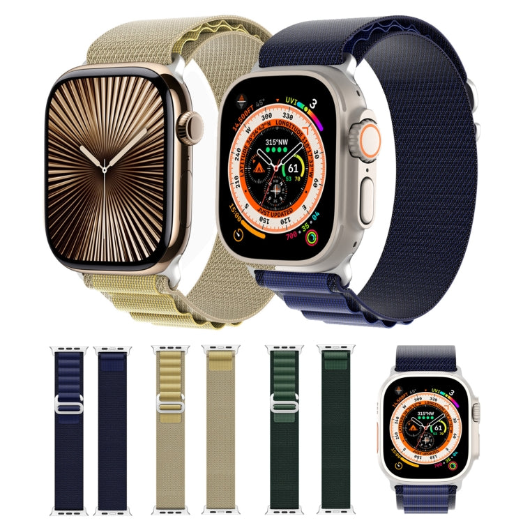 For Apple Watch 46mm / 49mm / 45mm / 44mm DUX DUCIS GS Series Nylon Loop Watch Band(Tan)