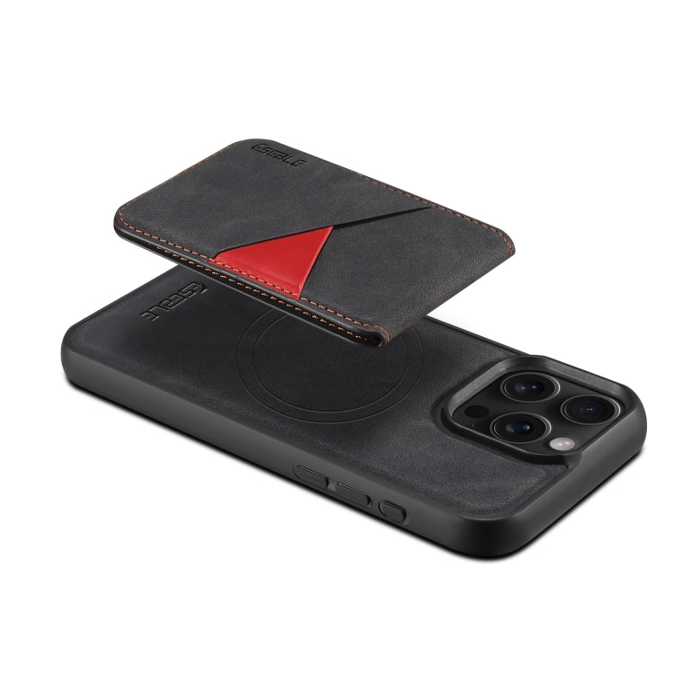 For iPhone 13 Pro ESEBLE E2 Retro Texture Card Slots MagSafe RFID Leather Case(Black)