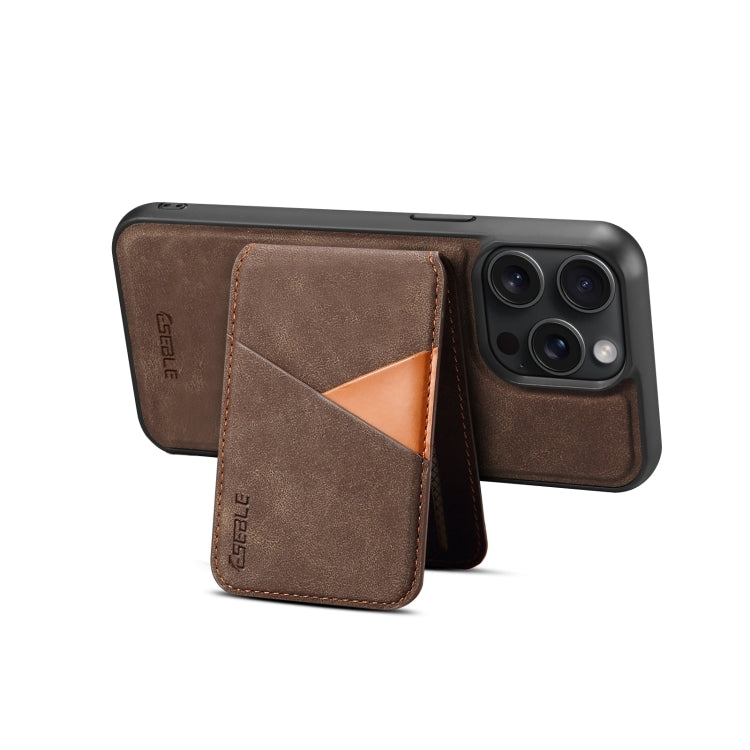 For iPhone 14 Pro Max ESEBLE E2 Retro Texture Card Slots MagSafe RFID Leather Case(Coffee)