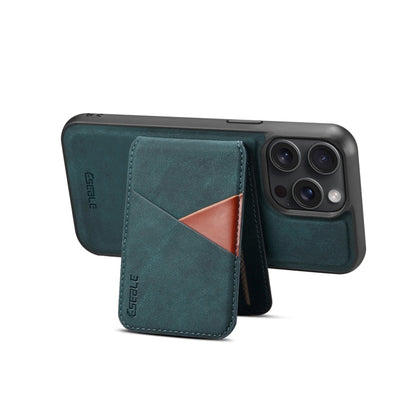 Pour iPhone 16 Plus ESEBLE E2 Étui en Cuir MagSafe RFID Texture Rétro avec Fentes pour Cartes (Vert Foncé)