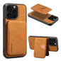 For iPhone 16 Pro ESEBLE E2 Retro Texture Card Slots MagSafe RFID Leather Case(Yellow)