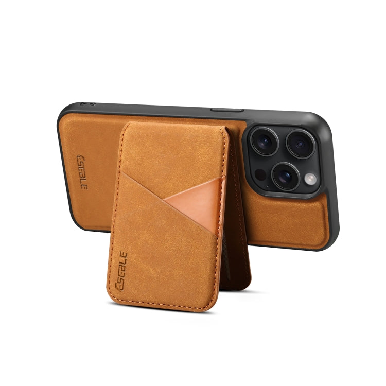 For iPhone 16 Pro ESEBLE E2 Retro Texture Card Slots MagSafe RFID Leather Case(Yellow)