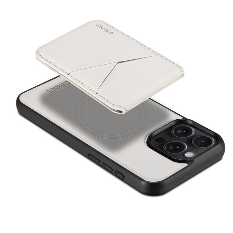 For iPhone 14 Pro ESEBLE E3 Plain Texture Card Slots MagSafe RFID Leather Case(Ivory)