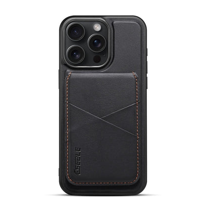 For iPhone 14 Pro Max ESEBLE E3 Plain Texture Card Slots MagSafe RFID Leather Case(Black)