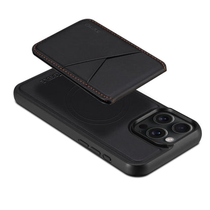 For iPhone 15 ESEBLE E3 Plain Texture Card Slots MagSafe RFID Leather Case(Black)