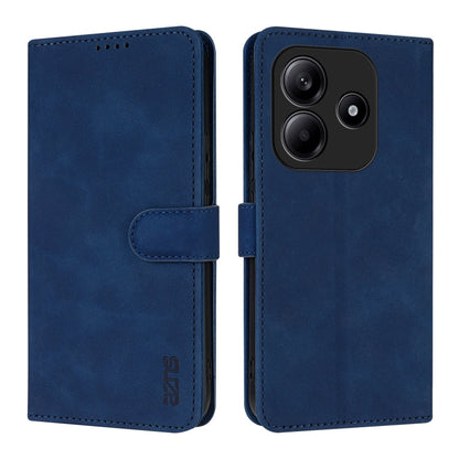 For Redmi Note 14 5G AZNS Skin Feel Calf Texture Flip Leather Phone Case(Blue)