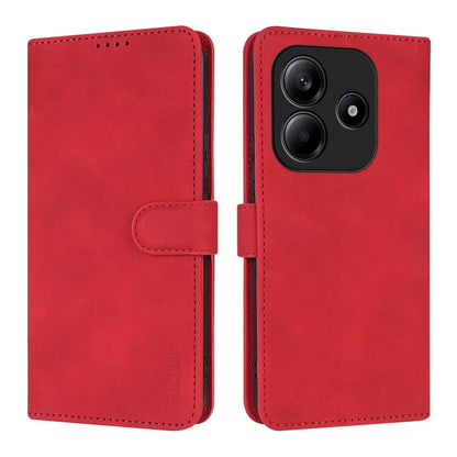 For Redmi Note 14 5G AZNS Skin Feel Calf Texture Flip Leather Phone Case(Red)