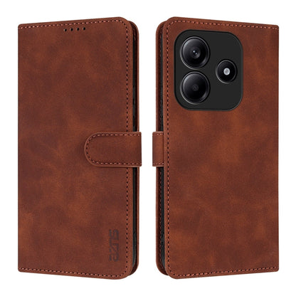 For Redmi Note 14 5G AZNS Skin Feel Calf Texture Flip Leather Phone Case(Brown)