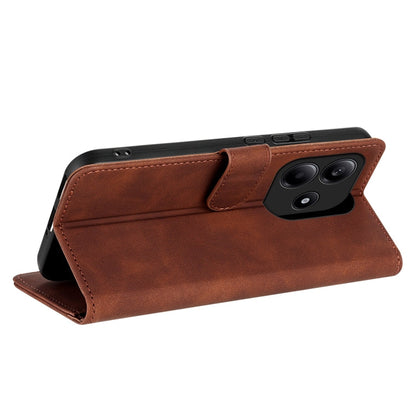 For Redmi Note 14 5G AZNS Skin Feel Calf Texture Flip Leather Phone Case(Brown)