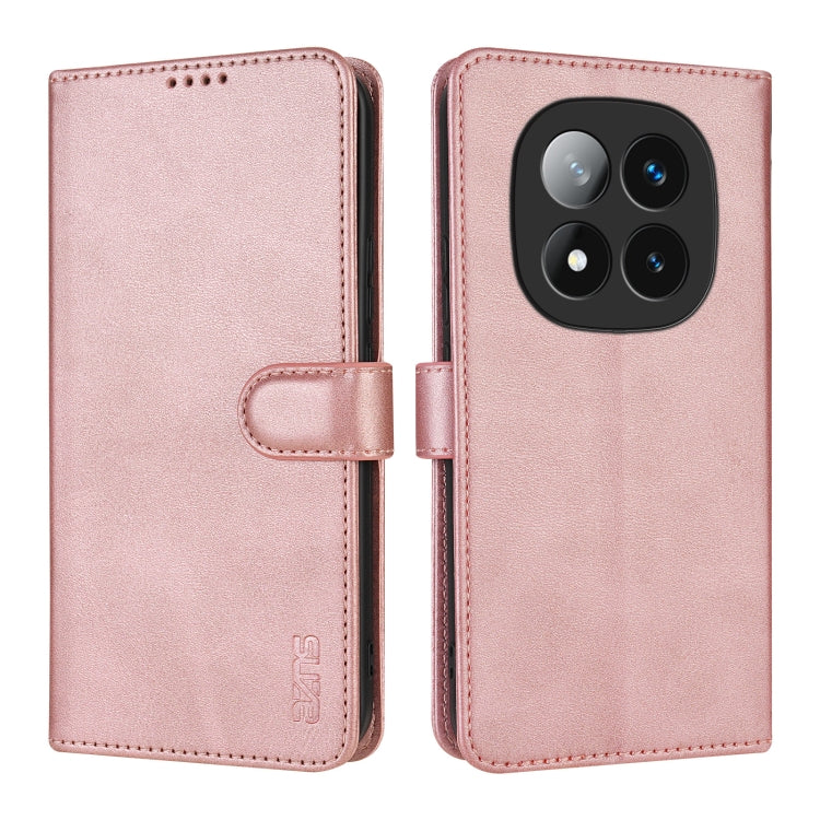 For Redmi Note 14 Pro 5G AZNS Skin Feel Calf Texture Flip Leather Phone Case(Rose Gold)