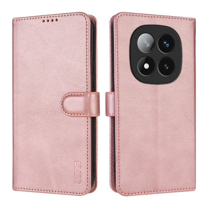 For Redmi Note 14 Pro 5G AZNS Skin Feel Calf Texture Flip Leather Phone Case(Rose Gold)