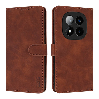 For Redmi Note 14 Pro 5G AZNS Skin Feel Calf Texture Flip Leather Phone Case(Brown)