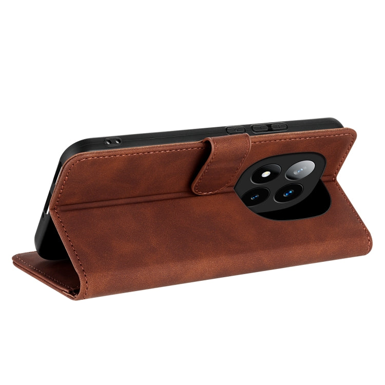 For Redmi Note 14 Pro 5G AZNS Skin Feel Calf Texture Flip Leather Phone Case(Brown)