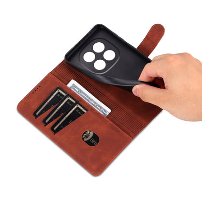 For Redmi Note 14 Pro 5G AZNS Skin Feel Calf Texture Flip Leather Phone Case(Brown)