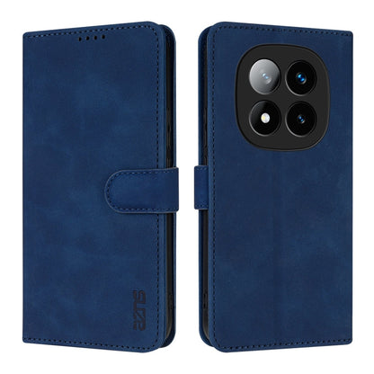 Pour Xiaomi Redmi Note 14 Pro+ 5G Étui de protection en cuir à rabat AZNS avec texture en peau de veau (bleu)