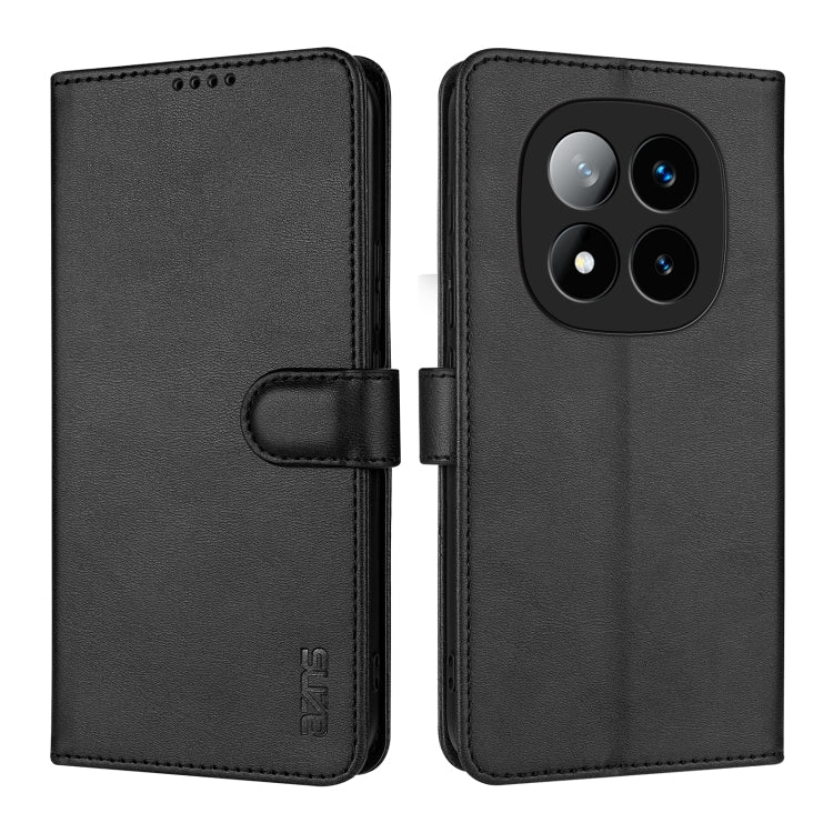 Pour Redmi Note 14 Pro+ 5G AZNS Étui en cuir à rabat texturé veau aspect peau (Noir)