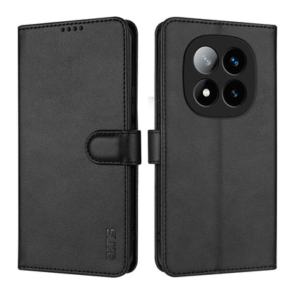 Pour Redmi Note 14 Pro+ 5G AZNS Étui en cuir à rabat texturé veau aspect peau (Noir)