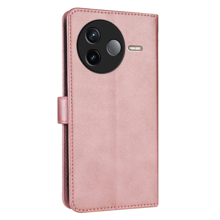 For Redmi K80 AZNS Skin Feel Calf Texture Flip Leather Phone Case(Rose Gold)