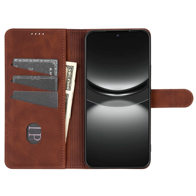 Pour Redmi K80 Étui en Cuir à Rabat AZNS Texture Peau de Veau (Marron)