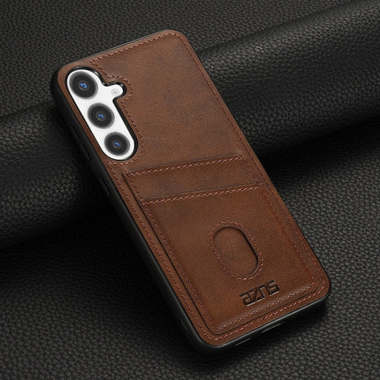 For Samsung Galaxy S24+ 5G AZNS K1 Series Card Slot Business Phone Case(Brown)