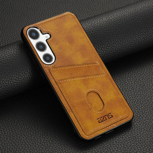 For Samsung Galaxy S24+ 5G AZNS K1 Series Card Slot Business Phone Case(Yellow)