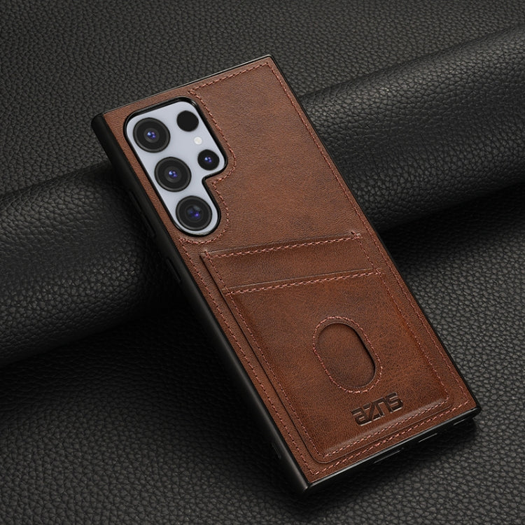 For Samsung Galaxy S24 Ultra 5G AZNS K1 Series Card Slot Business Phone Case(Brown)