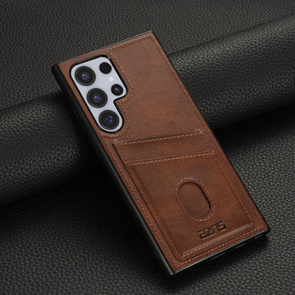 For Samsung Galaxy S24 Ultra 5G AZNS K1 Series Card Slot Business Phone Case(Brown)