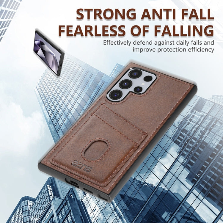 For Samsung Galaxy S24 Ultra 5G AZNS K1 Series Card Slot Business Phone Case(Brown)