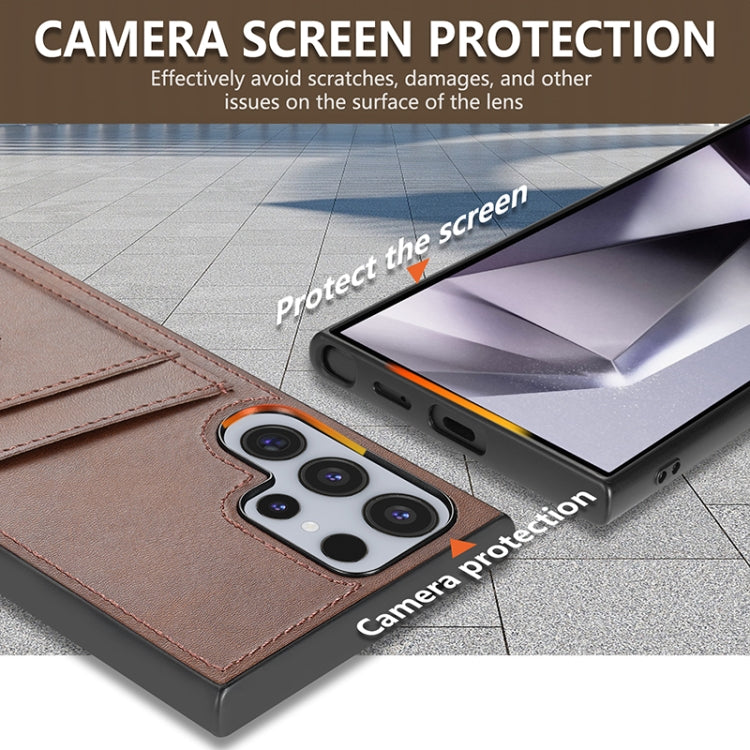 For Samsung Galaxy S24 Ultra 5G AZNS K1 Series Card Slot Business Phone Case(Brown)
