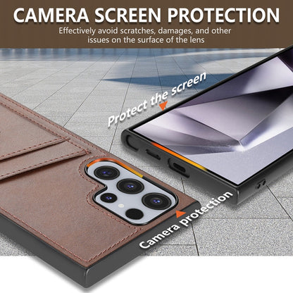 For Samsung Galaxy S24 Ultra 5G AZNS K1 Series Card Slot Business Phone Case(Brown)