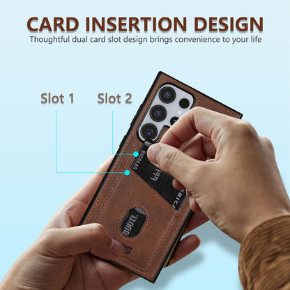 For Samsung Galaxy S24 Ultra 5G AZNS K1 Series Card Slot Business Phone Case(Brown)