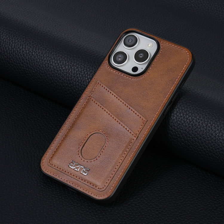For iPhone 16 Pro AZNS K1 Series Card Slot Business Phone Case(Brown)