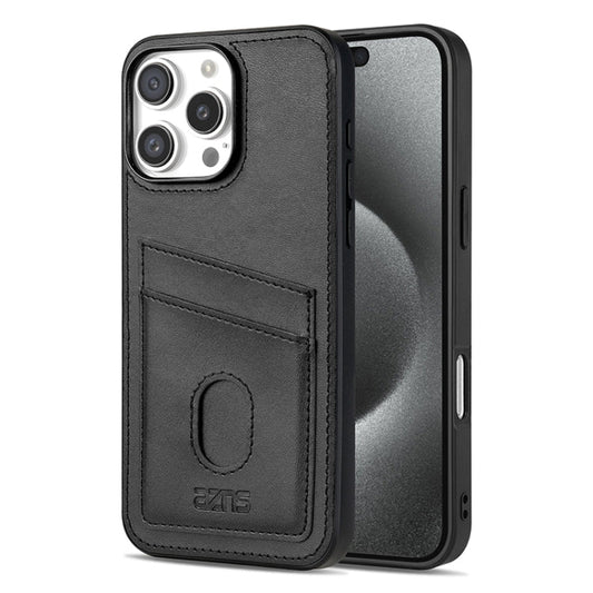 For iPhone 16 Pro AZNS K1 Series Card Slot Business Phone Case(Black)