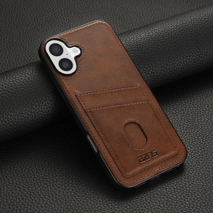 For iPhone 16 Plus AZNS K1 Series Card Slot Business Phone Case(Brown)