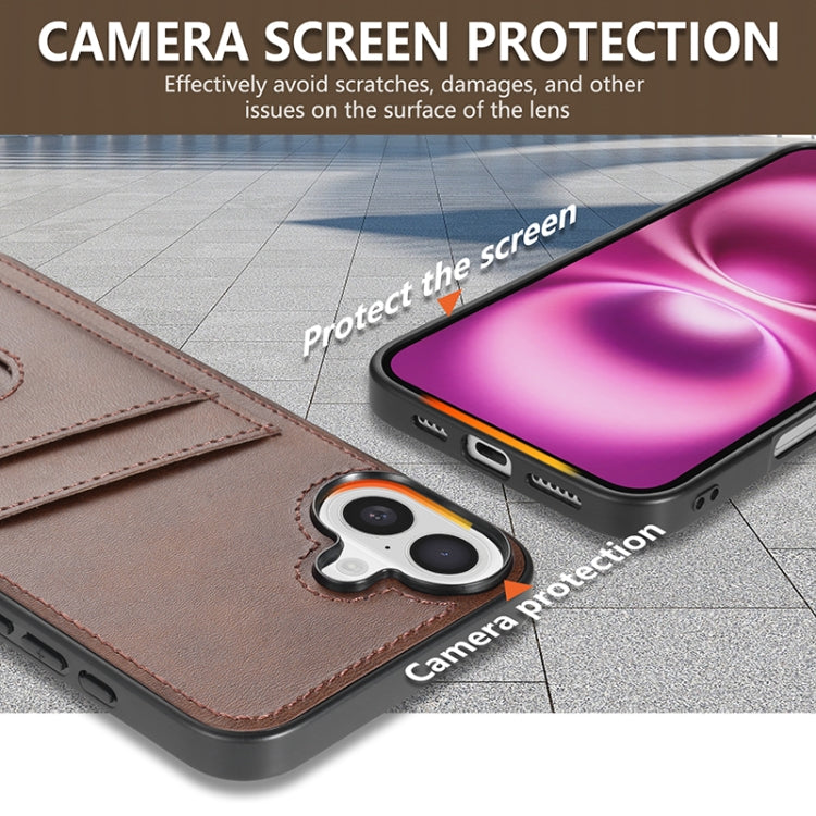 For iPhone 16 Plus AZNS K1 Series Card Slot Business Phone Case(Black)