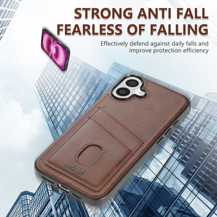 For iPhone 16 AZNS K1 Series Card Slot Business Phone Case(Black)