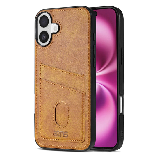 Pour iPhone 16 Coque de téléphone professionnelle à fente pour cartes AZNS K1 Series (Jaune)