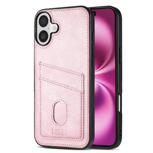 Pour étui de téléphone professionnel de la série K1 AZNS pour iPhone 16 avec fente pour carte (rose)