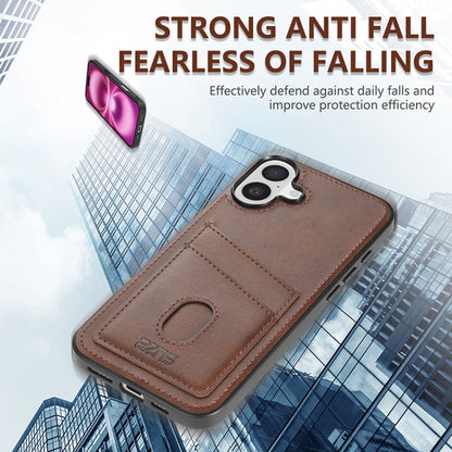 For iPhone 16 AZNS K1 Series Card Slot Business Phone Case(Pink)