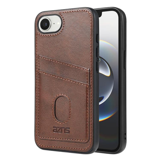 For iPhone 17e / 16e AZNS K1 Series Card Slot Business Phone Case(Brown)