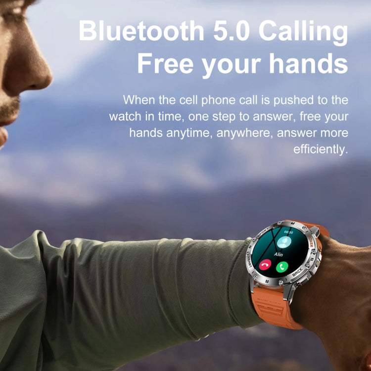 K65 1.43 inch Bluetooth Call Smart Watch, Support Heart Rate / Blood Oxygen(Orange)