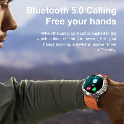 K65 1.43 inch Bluetooth Call Smart Watch, Support Heart Rate / Blood Oxygen(Orange)