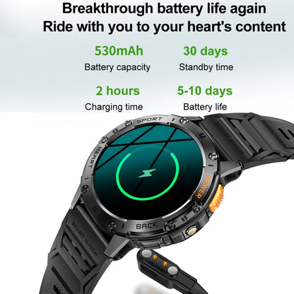 K65 1.43 inch Bluetooth Call Smart Watch, Support Heart Rate / Blood Oxygen(Orange)
