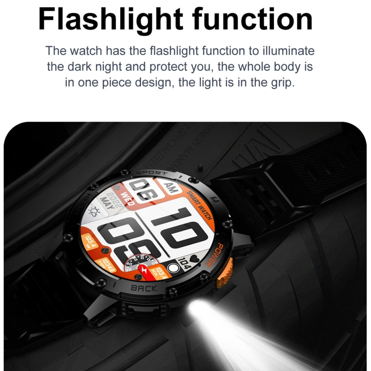 K65 1.43 inch Bluetooth Call Smart Watch, Support Heart Rate / Blood Oxygen(Orange)