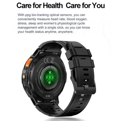 K65 1.43 inch Bluetooth Call Smart Watch, Support Heart Rate / Blood Oxygen(Orange)