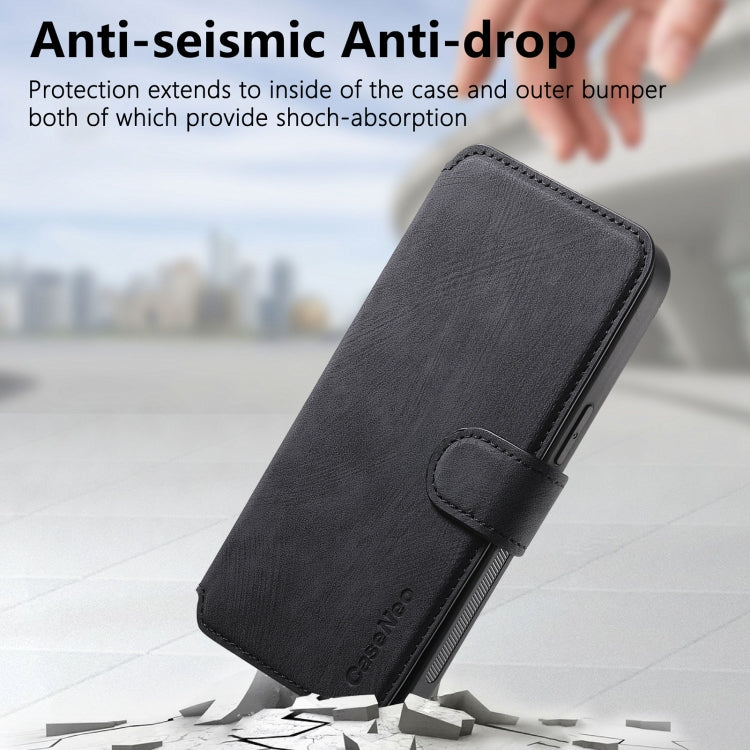 For iPhone 16 Pro CaseNeo MagSafe RFID Anti-theft Retro Leather Phone Case(Black)