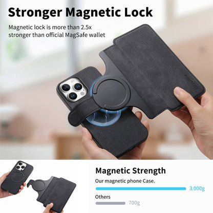For iPhone 16 Pro CaseNeo MagSafe RFID Anti-theft Retro Leather Phone Case(Black)